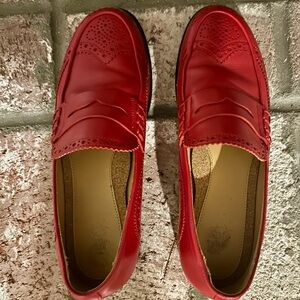 the Office Of Angela Scott red women’s loafers, size 39 (US 9), pre owned